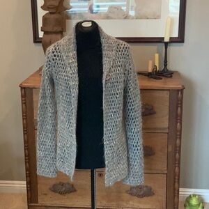 Free People Women's Gray Open-Knit Sweater